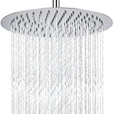 40cm Regenbrause, Markcco Kreisförmiger Hochdruck Duschkopf aus Edelstahl 304, komfortables Duscherlebnis auch bei niedrigem Wasserdruck, installierbar an der Wand oder Decke (40cm, Chrom)