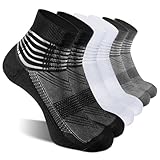 IRAMY Kompressionsstrümpfe Herren Damen Knöchelstütze Sneaker Laufsocken Kompressionssocken Coolmax Wicklung Sportsocken Gepolsterte Plantar Fasciitis Socken 3 Paar