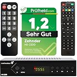 [ Test SEHR GUT, Note 1.2 *] Zehnder HX 2200 Sat Receiver + Senioren Fernbedienung, mit PVR Aufnahmefunktion, HD fähig, Full HD HDMI, Digital TV Sat-Receiver für Satellitenschüssel Satelliten