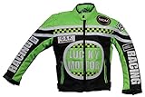 Kinder Motorrad Jacke, Bikerjacke, Racing Jacke grün, (M)