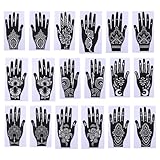 Ujjdwiurgh Henna-Tattoo-Set, Temporäre Tattoo-Vorlage, Hand-Henna-Tattoo-Aufkleber, Indischer Tattoo-Aufkleber, Selbstklebender Tattoo-Aufkleber