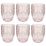 BUTLERS Trinkgläser 6er Set 250ml -VICTORIAN- Wassergläser in Vintage Design | Retro Gläser in bunten Farben mit Prägung | spülmaschinenfestes Trinkgeschirr ideal für Wasser, Saft, Cocktails