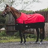 eQuitack Your Passion Is Our Mission Outdoor Winterdecke Turnout 100% Wasserdicht 1200 Denier Regendecke mit Fleece Lining - Red/Black 135cm