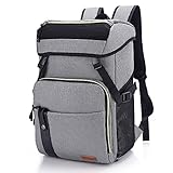 YOUNGOA Kühlrucksack, 30L Thermos Kühltasche Rucksack, Große Isolierter wasserdichte Picknickrucksäcke für Strand Camping Familien Outdoor Picknick BBQs Ausflügen Einkaufen YG035 Hellgrau