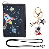 ZesNxj Brustbeutel Kinder mit Reißverschluss – Fußball Geldbeutel Kinder & Kinderportmonee Jungen mit Schlüsselanhänger – Praktischer Brustbeutel Jungen für Schule & Freizeit(Rakete)