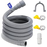 Ablaufschlauch Waschmaschine 1/1.5/2/2.5/3/4/5/6M, Passend für 4 Schnittstellengrößen, Waschmaschine Schlauch Abwasserschlauch Verlängerung Wasserleitung Sinken (2 M)