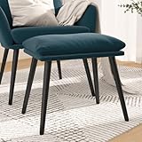 LVHUIDEH Kleiner Fußhocker, Rechteckige Fußablage Hocker mit Gepolstertem Sitz und Metallbeine, Moderne Ottomane Fußstütze für Wohnzimmer Schlafzimmer Sessel, 45 x 29.5 x 35 cm, Samt