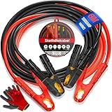 MASKO® Starthilfekabel Überbrückungskabel für Benzin- und Dieselmotoren, 6/12/24 Volt. Auto Motorrad Starterkabel aus Kupfer inkl. Handschuhe und Tragetasche 2 x 6m / 30mm² 1500amp