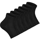 Weiche Lüften Gel Ferse Socken Offene Zehensocken für Trockene Harte Gerissene Haut Befeuchtende Tagesnachtpflege Haut, 3 Paare (Schwarz)