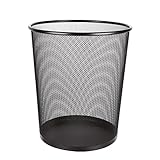 ASelected Großer Metall-Mülleimer für Schlafzimmer, Badezimmer, Büro, Zuhause, Küche, 30 L, schwarz, rund, groß