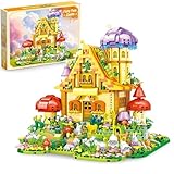 PlaySynthe Märchen Schloss Bausteine, 1800 Teile Mini Schloss Baumhaus Klemmbausteine, Kreative Mikro Architektur Modell Bausatz Spielzeug, Geschenk für Erwachsene und Kinder