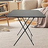 Generisch Tragbarer quadratischer Klapptisch 60x60x70 cm – Edelstahl Campingtisch, Balkontisch klappbar, wetterfest Faltbarer Gartentisch, Kleiner Esstisch für Balkon, Garten oder Küche
