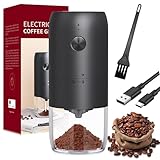 Elektrische Kaffeemühlen,Portable Electric Burr Coffee Grinder,USB Wiederaufladbare Elektrische Kaffeemühle mit Keramik Kegelmahlwerk Einstellbarer Grobheit,für Kaffeebohnen, Getreide und Gewürze