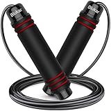 Blukar Springseil, Speed Rope Verstellbar mit Hautfreundlichen Schaum Griffe, 3 Meter Länge Einstellbar, Rutschfest und Ideal für Fitness & Ausdauer & Seilspringen, geeignet für Erwachsene