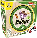 Asmodee Dobble Dinosaurier, Eco-Sleeve, lustiges Brettspiel für die ganze Familie, 2-8 Spieler, 6+ Jahre, italienische Ausgabe