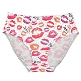 Damen-Bikini-Höschen mit stilvollem Muster, sexy, weich, atmungsaktiv, hohe Taille, dehnbarer Bikini-Höschen, Multi-Lippen, L