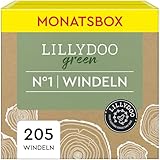 LILLYDOO green umweltschonende Windeln, Größe 1 (2-5 kg), Monatsbox (205 Stück)