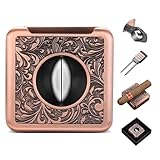 CLZOONG V Cut Zigarrenschneider 4 in 1 Multifunktional mit Zigarrenpunsch, Zwillingsnadel und Halter, Edelstahl Retro Sharp Zigarren Zubehör, Geschenkbox Verpackung (Rosa)