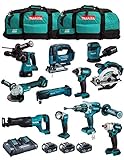 Kit MAKITA MK1102 (DHP481 + DHR243 + DGA504 + DTD152 + DJV182 + DSS610 + DJR186 + DBO180 + DTM51 + DML802 + DTW285 + 3 Batterien 5,0 Ah + Ladegerät + 2 x LXT600)