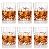 WinGluge 6 Stück Whiskey Glas, 330ml Wassergläser, Whiskeyglas Geschenke Spülmaschinenfest, Whisky Glasses Set Crystal Glass, Gifts for Whiskey Lovers for Birthday, für Familie, Restaurant und Party