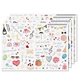 younikat Aufkleber-Set für Geburtstagsgeschenke I über 200 Sticker zum Basteln I permanenthaftend I DIY Happy Birthday Scrapbooking-Aufkleber I Fotoalbum Gestalten I Scrapbook Zubehör I dv1166
