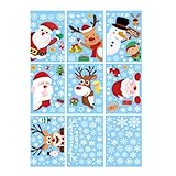 FEQDWOX 90PCS Weihnachten Fensterbilder Weihnachtsdeko Selbstklebend Große Fensterbild für Kinder Aquarell Weihnachtsdeko