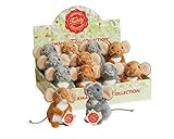 Teddy Hermann 92603 Maus 2-farb. sort. 11 cm im Display, Kuscheltier, Plüschtier