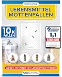 Patronus Lebensmittelmotten-Falle [10 Stück Vorteilspack] - Mottenfalle gegen Lebensmittel-Motten mit maximaler Lockwirkung - Pheromonfalle mit Hochleistungs-Leim zur Befallsermittlung