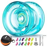 YOSTAR Yoyo Profi K2 Kristallgrün, Neospin JoJo mit Leerlauf und Kugellager, 2 in 1 Responsive und Unresponsive Yoyo, Profi JoJo für Erwachsene, Trick Jo Jo für Kinder mit 12 Schnur, Lagersatz