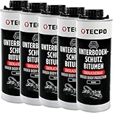 TECPO Unterbodenschutz Bitumen, 5 Liter überlackierbar schwarz dauerelastisch in Saugdose, Karosserieschutz Steinschlagschutz Rostschutzmittel Korrosionsschutz UBS mit Anti-Dröhn-Wirkung