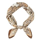 DAMILY 90 x 90 cm Wild Rag Cowboy-Schals für Herren, Großes Rancher-Halstuch mit seidenartigem Gefühl, Übergroßes Western-Bandana (Braun)