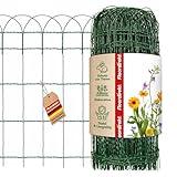 Floordirekt Beetzaun Metall, 65 cm x 10 m, Ziergeflecht, dekorative Beeteinfassung, Beetumrandung, Gartenzaun, Zaun zum Stecken, Drahtzaun, Zierzaun, kleiner Zaun für Garten