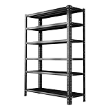 Future Warrior Schraubregal Lagerregal Schwarz, 1080kg Gesamtlast - 80x30x180cm, 6 Böden (180kg/Boden) - Metall, stabil