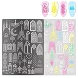 Lines Nails Art Stamping Schablone Blumen Maniküre Vorlage Werkzeug French Tip Nägel Stamping Platten Nägel Kunst Stempel Werkzeug