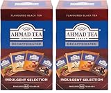 Ahmad Tea - Indulgent Selection - Koffeinfreier Schwarztee - Haselnuss & Schokolade, Zimt, Vanille und Süßer Karamell - Aromaversiegelte Teebeutel mit 2g Tee pro Portion - 20 (4x5) Teebeutel mit Band
