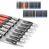 Wonwood_direct Kalligraphie Set, 7 Kalligraphie Stifte mit Verschiedenen Federn und 40 Tintenpatronen in 11 Farben, Kalligraphie Set Anfänger für Grußkarten, Unterschriften (Durchsichtig)