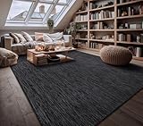 Paco Home Outdoor Teppich Wetterfest Wohnzimmer Balkon Küchenteppich Flachgewebe Sisaloptik Meliert Einfarbig, Grösse:150 cm Quadrat, Farbe:Anthrazit