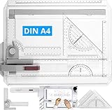 eSynic Zeichenplatte DIN A4 Zeichenbrett Einfache Multifunktions Zeichentisch A4 Schnellzeichendreieck für Studenten Designer exaktes Arbeiten
