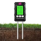 LYCXAMES Bodenmessgerät, 6-in-1 Bodentest Messgerät, Digitales PH Bodentester, PH Messgerät Erde, Bodentester für Fruchtbarkeit, Temperatur, Licht, pH-Wert, Bodenfeuchtigkeit und Umgebungsfeuchtigkeit