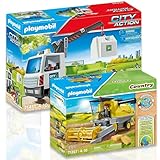 PLAYMOBIL 71267 Mähdrescher 71431 Altglas-LKW mit Container – Spannende Abenteuer auf dem Bauernhof und in der Stadt!