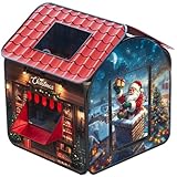 Bemonew Weihnachts-Kinderspielhauszelt (33 x 33 x 37 Zoll), Stoff-Kleinkindzelt mit Fenstern