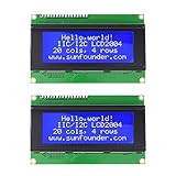 SunFounder LCD2004 Module with 3.3V Backlight compatible with Arduino R3 Raspberry Pi Display of 20x4 White Characters on Blue Background (2 Pcs)