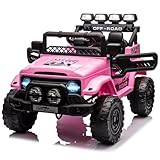 Kinder Elektroauto, 12V Elektroauto Mit Fernsteuerung, Musik & LED & Radio & Hupe & Bluetooth, 3 Geschwindigkeiten, Elektroauto Kinder Ab 3 Jahre
