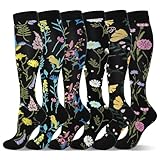 LEOSTEP 20-30mmHg Kompressionsstrümpfe für Damen & Herren (6 Paar) – Atmungsaktive Stützstrümpfe für Reisen, Sport, Flug, Laufen, Radsport, Schwangerschaft