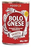 3FOODIES Bolognese Salsiccia | Nudelsauce mit pikanter Salsiccia nach italienischer Art | Mit Peperoncini & schwarzem Pfeffer, 400g