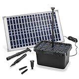 esotec Solar Teichfilterset Starter 25/875 | Teichfilter Komplettset | Pumpe 875l/h | 2 Sprinkler-Aufsätze | Solarmodul 25 Watt | Solar Teichpumpe für Außen | Springbrunnen Wasserspiel 100902