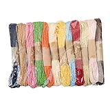 MOKKHNB 12Rolle Papierseil Bunten Farben DIY Bastelschnur für Geschenkverpackungen Scrapbooking und Kreative Projekte Umweltfreundliche Papierkordel Farben Gemischt