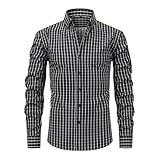 Generisch Oktoberfest Hemd, Trachtenhemd Herren Kariert Karohemd Langarm Hemden Oktoberfest Outfit Trachten Kariert Hemd Button Down Freizeithemd