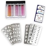 Premium Pooltest für freies Chlor und pH Wert mit 60 rapid Testtabletten je 30 x Chlor DPD1 und 30 x pH Phenol Red | Testkit | Wassertest | Whirlpool | Aquarium | Pool Zubehör | PH Messgerät