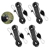 4 Stück Abspannseile mit Seilspanner, 4m x 4mm Einstellbare Seil Ratsche mit Haken, Camping Seil mit Spanner, Reflektierende Seilratsche, Windfestes Seil, Zeltschnur Leuchtend für Zelte,Sonnensegel